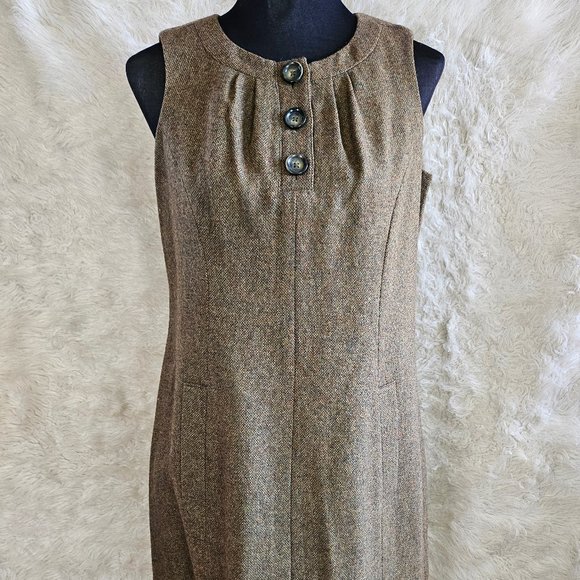 Michael Michael Kors Women's Brown 100% Wool Sleeveless Mini Dress - Picture 1 of 7